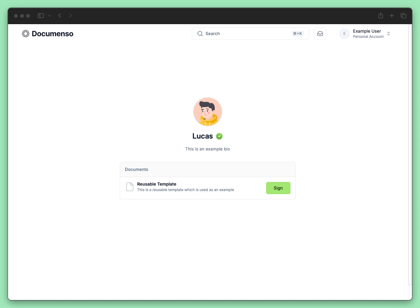Noma profile with direct links